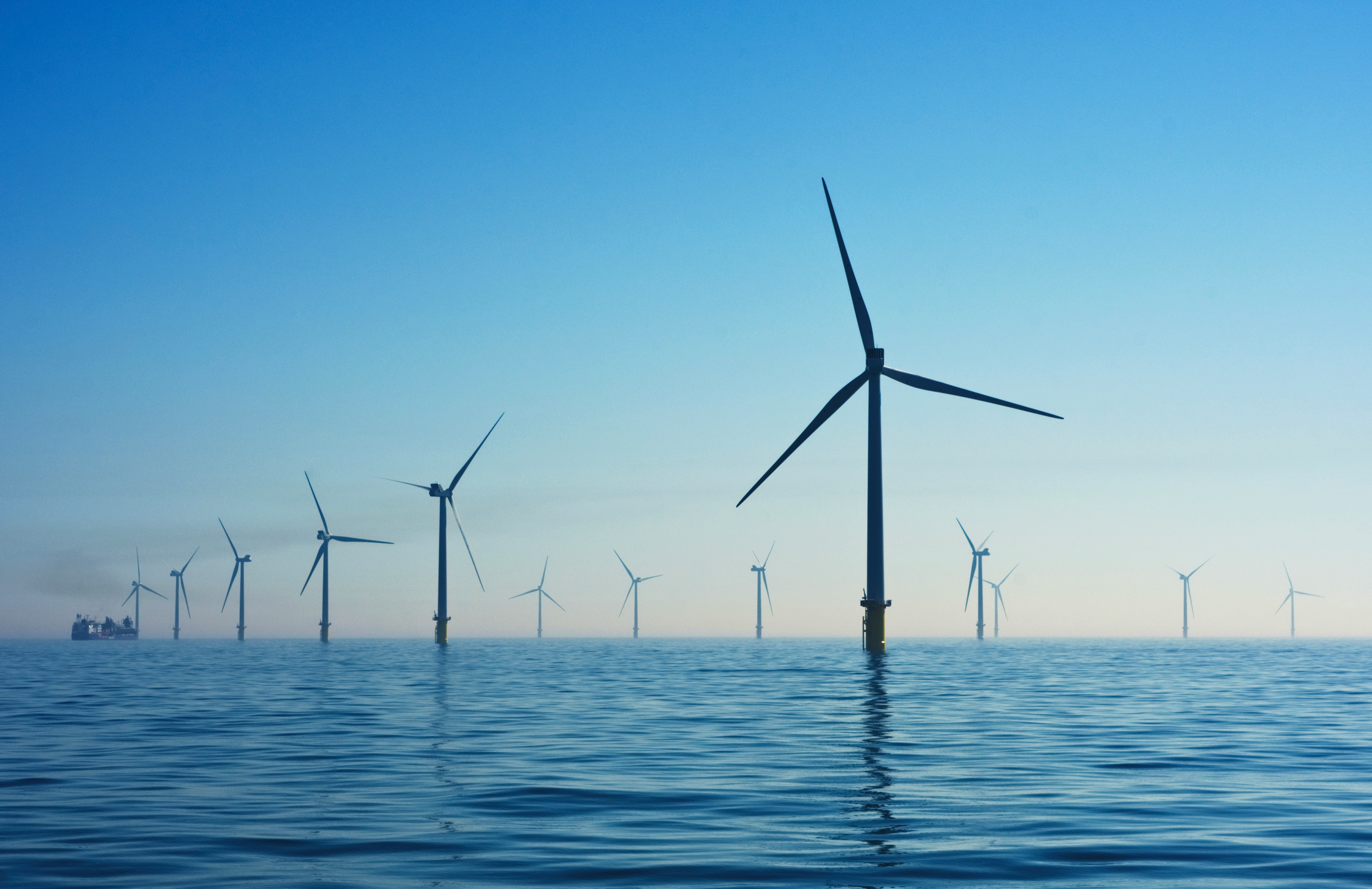 Offshore wind farm turbines